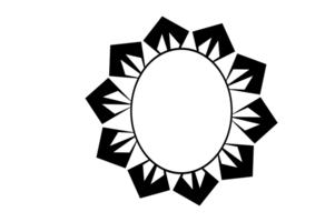 cirkel monogram kader grens met transparant achtergrond png