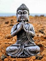 Silver Buddha statue photo