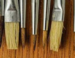 Assorted paint brushes photo