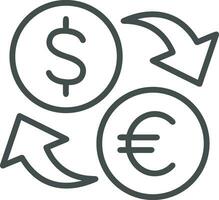 Money exchange payment icon symbol vector image. Illustration of the dollar currency coin graphic design image