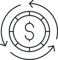 Money exchange payment icon symbol vector image. Illustration of the dollar currency coin graphic design image