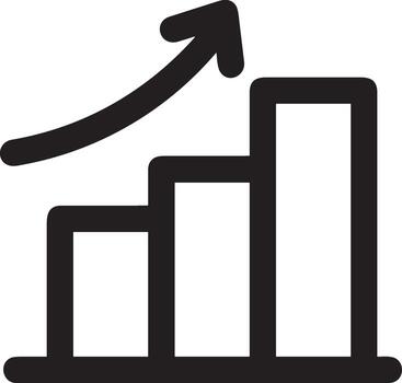 Growth business icon symbol vector image. Illustration of the progress outline infographic strategy  development design image