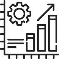 Growth business icon symbol vector image. Illustration of the progress outline infographic strategy  development design image