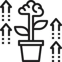 Growth business icon symbol vector image. Illustration of the progress outline infographic strategy  development design image