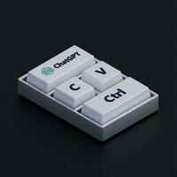 Isometric ChatGPT Copy and Paste Keyboard photo