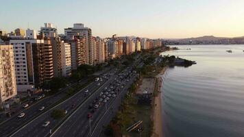 video i florianopolis på beiramar med solnedgång i vinter-