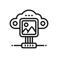 cloud picture line icon. vector icon for your website, mobile, presentation, and logo design.