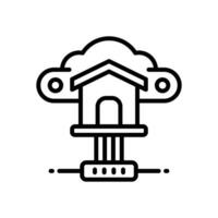 cloud home line icon. vector icon for your website, mobile, presentation, and logo design.