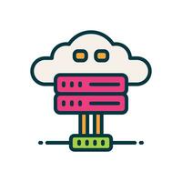 cloud server filled color icon. vector icon for your website, mobile, presentation, and logo design.