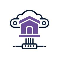 cloud home dual tone icon. vector icon for your website, mobile, presentation, and logo design.