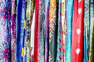 Different colored textiles photo