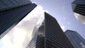 London financial center amidst modern buildings in summer video