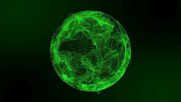 Sound wave circle green dots particle motion stock footage. video