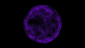 Sound wave circle purple dots particles style motion stock footage with dark background. video