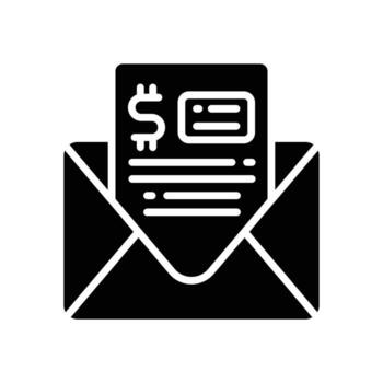 email invoice glyph icon. vector icon for your website, mobile, presentation, and logo design.