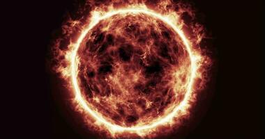 3d animatie van de zon in ruimte. geanimeerd illustratie van sterren in de zonne- systeem. 4k illustratie animatie video
