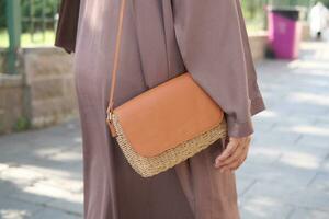 women with stylish casual purse photo