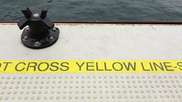 yellow caution sign or line on the platform video