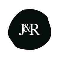 JR Initial logo letter brush monogram comapany vector