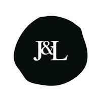 JL Initial logo letter brush monogram comapany vector