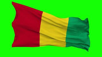 Guinea Flag Waving Seamless Loop in Wind, Chroma Key Green Screen, Luma Matte Selection video