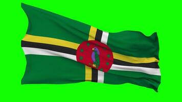 Dominica Flag Waving Seamless Loop in Wind, Chroma Key Green Screen, Luma Matte Selection video