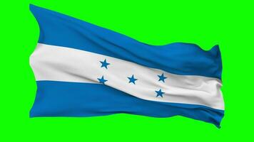 Honduras Flag Waving Seamless Loop in Wind, Chroma Key Green Screen, Luma Matte Selection video