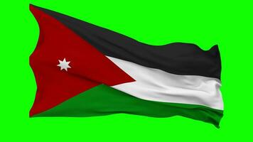 Jordan Flag Waving Seamless Loop in Wind, Chroma Key Green Screen, Luma Matte Selection video