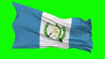 Guatemala bandeira acenando desatado ciclo dentro vento, croma chave verde tela, luma fosco seleção video