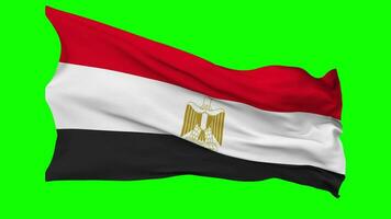 Egypt Flag Waving Seamless Loop in Wind, Chroma Key Green Screen, Luma Matte Selection video