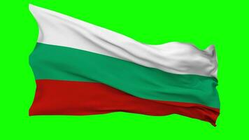 Bulgaria Flag Waving Seamless Loop in Wind, Chroma Key Green Screen, Luma Matte Selection video