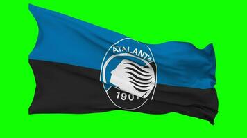 Atalanta Bergamasca Calcio Football Club Flag Waving Seamless Loop in Wind, Chroma Key Green Screen, Luma Matte Selection video