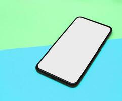 Mobile mockup colored paper background image photo
