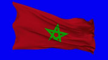Maroc drapeau agitant sans couture boucle dans vent, chrominance clé vert filtrer, luma mat sélection video