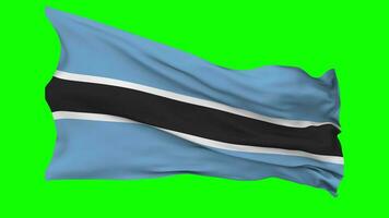 Botswana bandera ondulación sin costura lazo en viento, croma llave verde pantalla, luma mate selección video