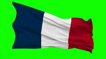 France drapeau agitant sans couture boucle dans vent, chrominance clé vert filtrer, luma mat sélection video