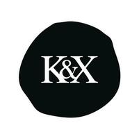 KX Initial logo letter brush monogram comapany vector