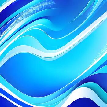 Abstract wavy background in blue tones. Winter cold concept. Bright blurry illustration. The image was created using generative AI. photo