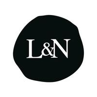 LN Initial logo letter brush monogram comapany vector