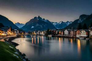 the town of hallstatt, austria. AI-Generated photo