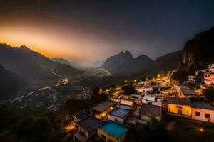 the village of yangshuo, china. AI-Generated photo