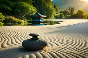 zen garden, zen garden, zen garden, zen garden, zen garden,. AI-Generated photo