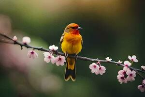 photo wallpaper bird, the flowers, the bird, the bird, the bird, the bird,. AI-Generated