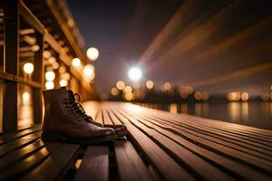photo wallpaper the moon, shoes, the city, the night, the city, the moon,. AI-Generated