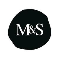 MS Initial logo letter brush monogram comapany vector
