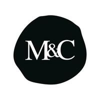 MC Initial logo letter brush monogram comapany vector