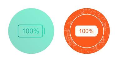 icono de vector de batería completa único