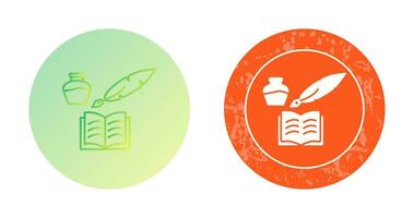 Unique Quill and Book Vector Icon