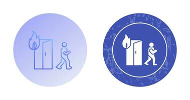 Unique Running from Fire Vector Icon
