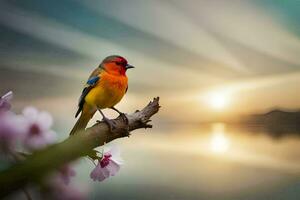 photo wallpaper the sky, bird, sunset, the bird, the bird, bird, bird,. AI-Generated